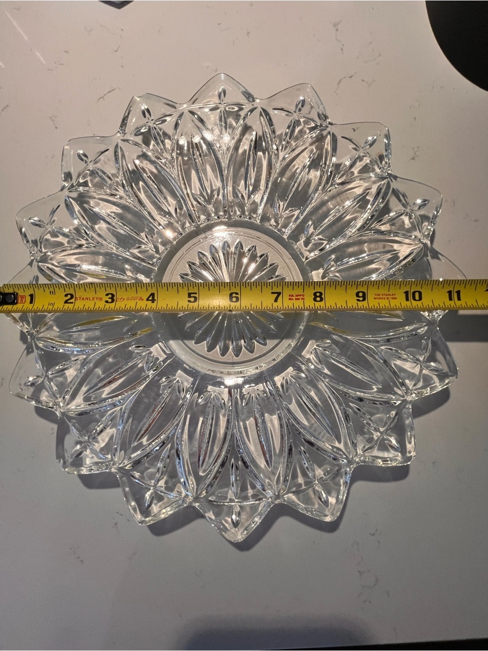 Vintage Glass 11.5” Flower Platter